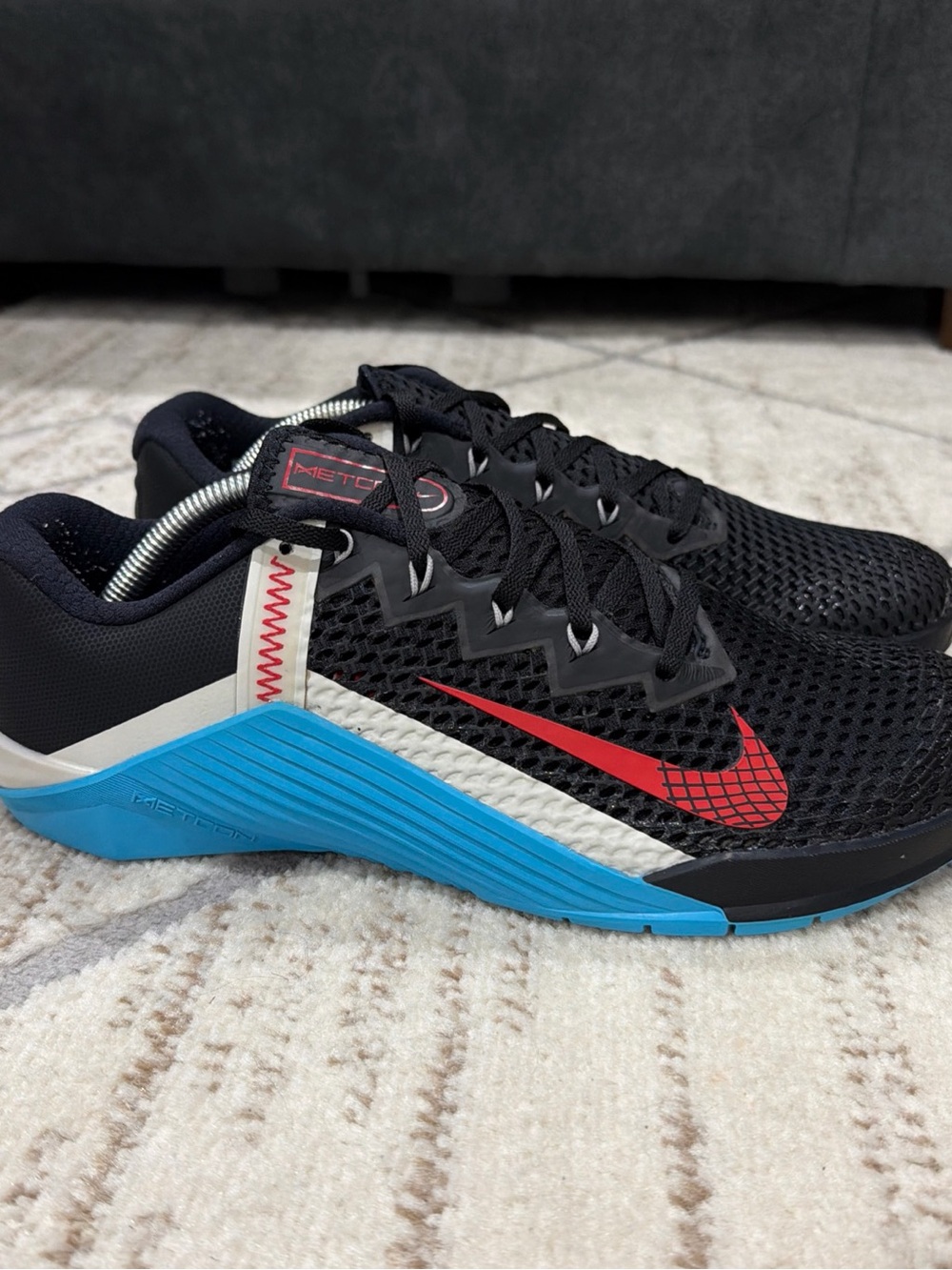 Nike Metcon 6 Training Lifting Shoes Men’s Size 10.5 Black Blue Red CK9388-070